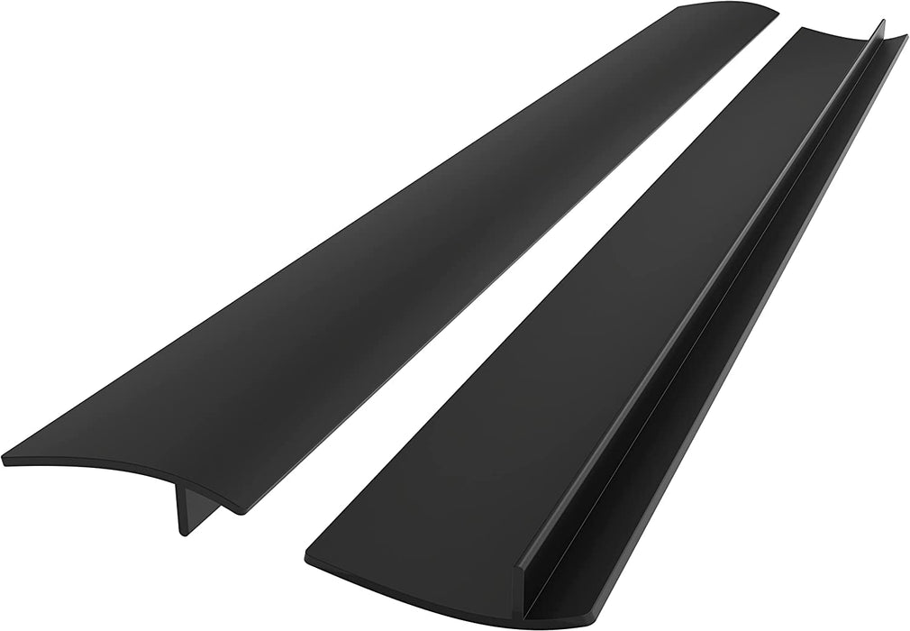 Linda’s Essentials Silicone Stove Gap Covers (2 Pack), Heat Resistant Oven Gap Filler Seals Gaps Between Stovetop and Counter, Easy to Clean Stove Gap Guard (21 Inches, Black)