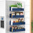 Metal 4 Pack Magnetic Spice Storage Rack Organizer for Refrigerator and Oven, Black Fridge Organizers and Storage
