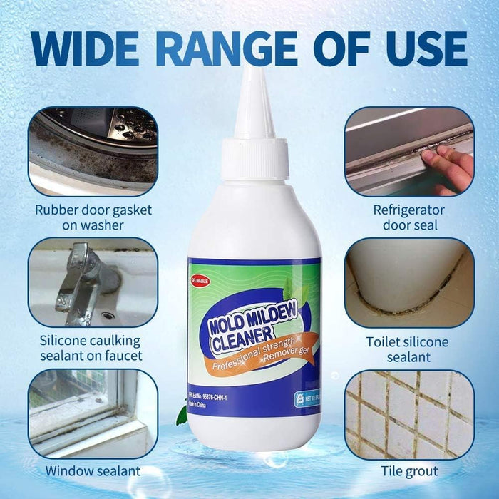Mold Remover Gel - Effective Mold Cleaner for Household Shower, Kitchen Sinks, Walls, Tiles, Grout, Bathrooms, Washing Machine and Refrigerator Strips - 5 Fl.Oz