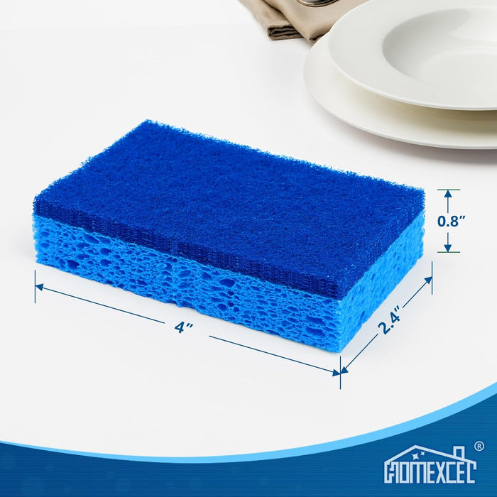 HOMEXCEL Sponges Kitchen 24pcs, Non-Scratch Scrub Dish Sponges, Safe on Non-Stick Cookware,Dual Sided Cleaning Sponges for Kitchen,Household,Bathroom and More