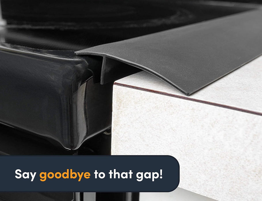 Linda’s Essentials Silicone Stove Gap Covers (2 Pack), Heat Resistant Oven Gap Filler Seals Gaps Between Stovetop and Counter, Easy to Clean Stove Gap Guard (21 Inches, Black)