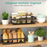 2 Tier Fruit Basket for Kitchen Counter with 2 Mobile Banana Hangers, 2025 Pro Detachable Metal Fruit Bowl with Wooden Handle, Fruit Holder for Bread Snack Veggies with Protective Mats